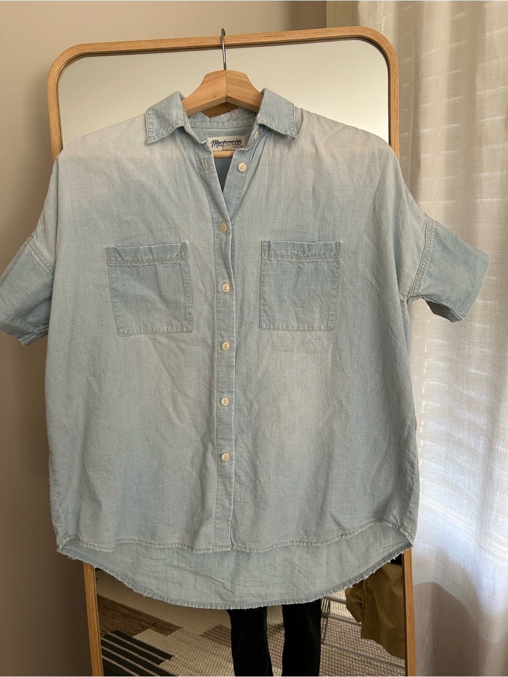 Madewell Light Blue Denim Short-Sleeve Shirt